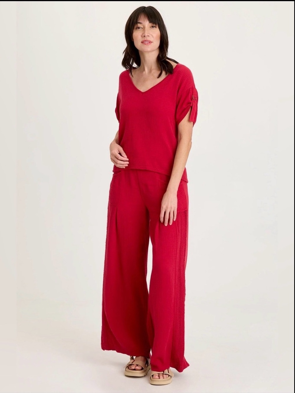 XCVI
ELU GAUZE LACE TRIM WIDE LEG PANT